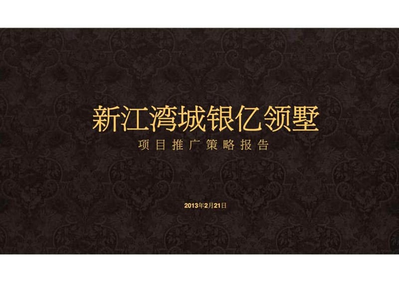 上海新江湾城银亿领墅项目推广策略报告.ppt_第1页