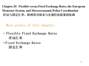 【经济课件】第20章 浮动与固定汇率、欧洲货币体系与宏观经济政策的协调.ppt