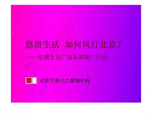 悠唐生活广场品牌推广行动.ppt