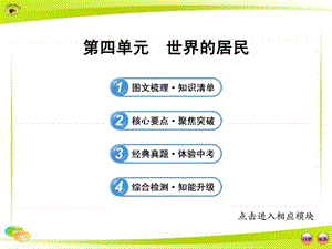 2014年中考地理复习资料 第四单元 世界的居民(湘教版).ppt