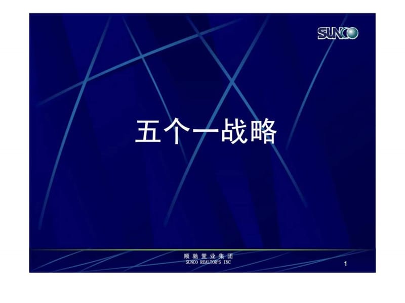 顺驰置业集团五个一战略.ppt_第1页