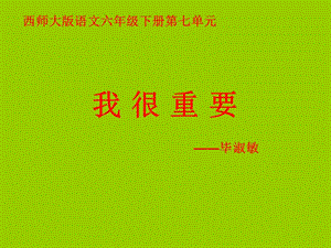 《我很重要》课件.ppt