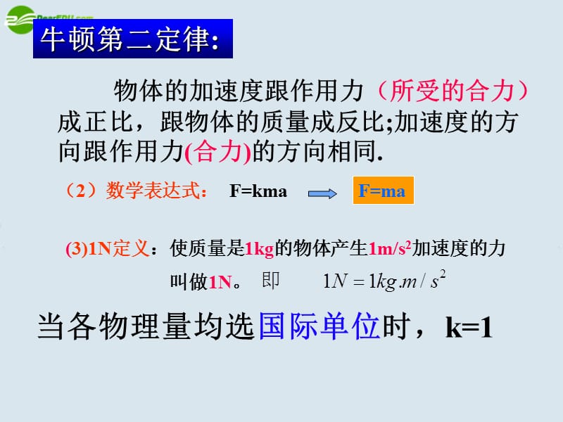 高中物理牛顿第二定律课件新人教版版必修.ppt_第1页