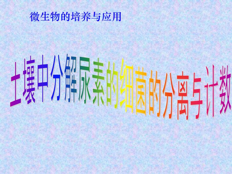 土壤中分解尿素尿素的细菌的分离与计数.ppt_第1页