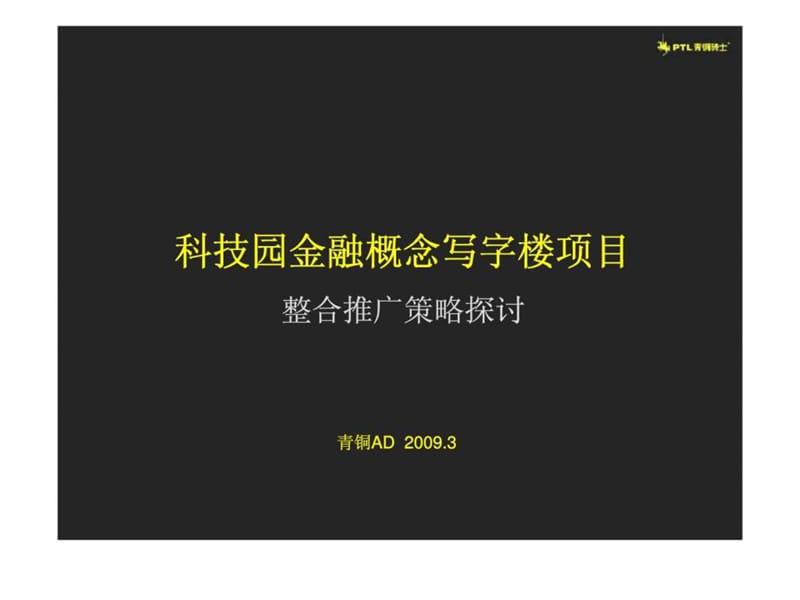 科技园金融概念写字楼项目整合推广策略探讨.ppt_第1页