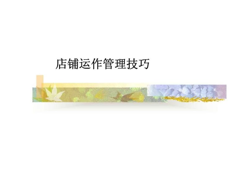 店铺运作管理技巧.ppt_第1页