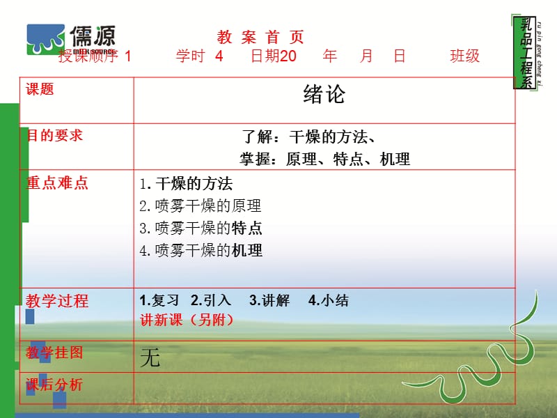 教案首页授课顺序1学时4日期20年月日班级.ppt_第1页