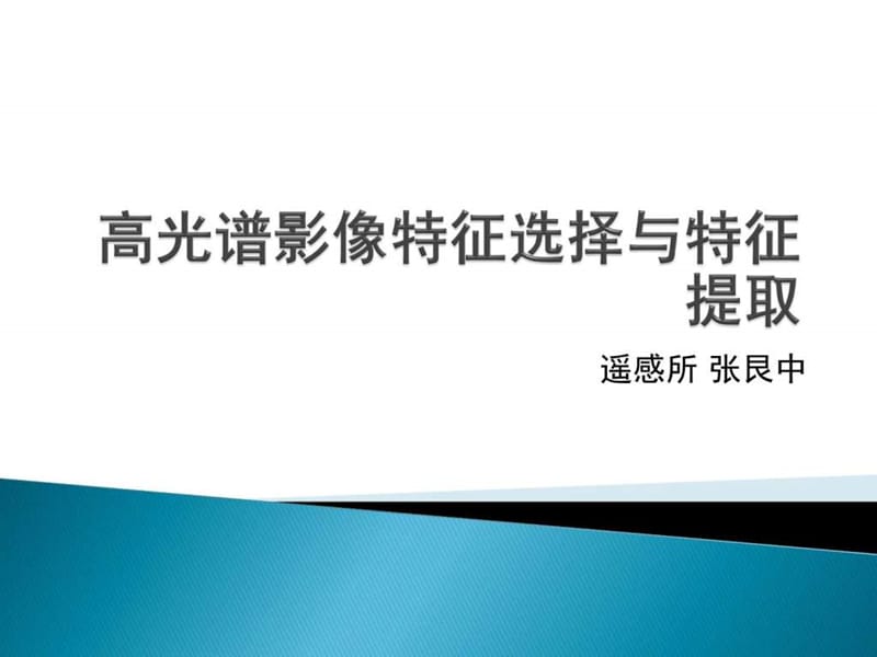 高光谱影像特征选择与提取(1).ppt_第1页