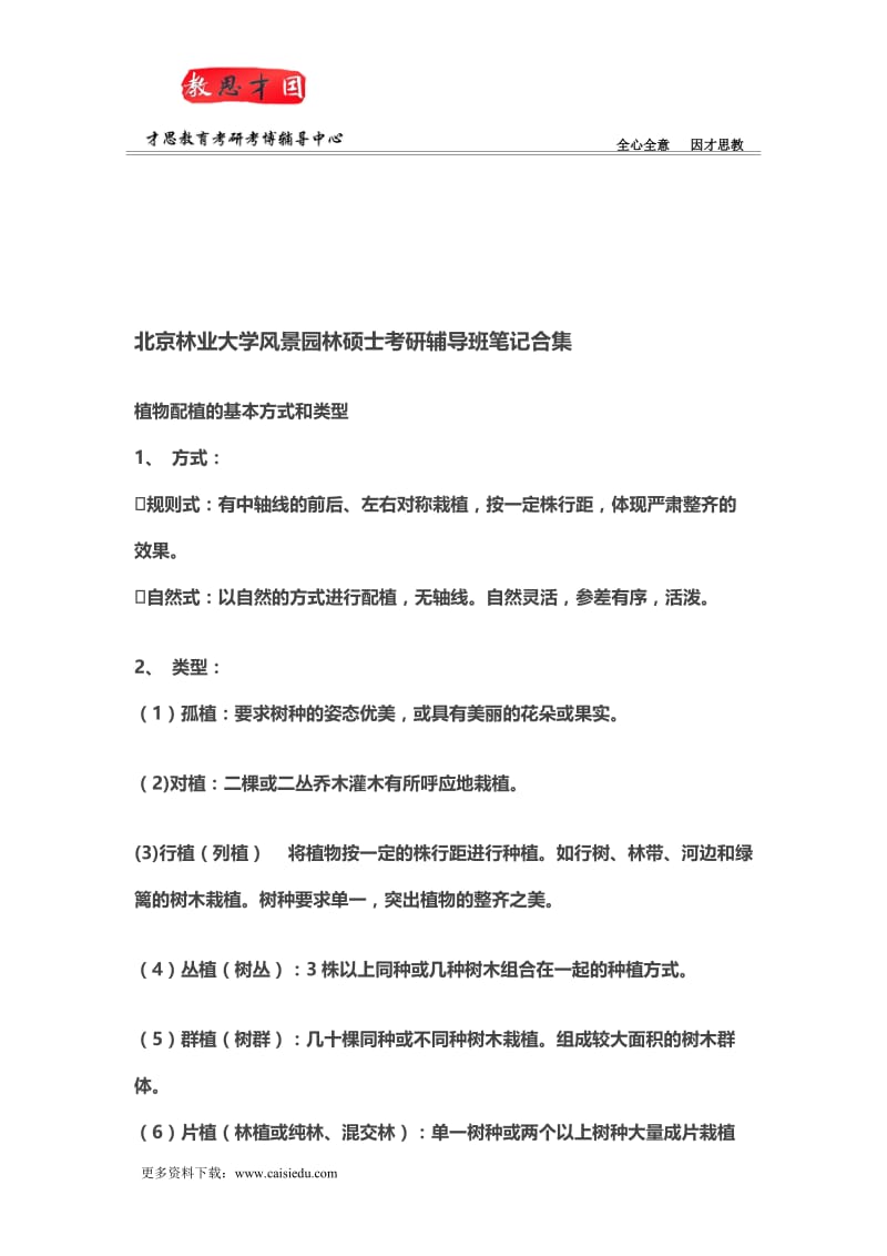 北京林业大学风景园林硕士考研辅导班笔记合集.doc_第1页