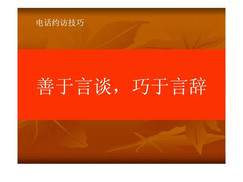 电话约访技巧——善于言谈巧于言辞.ppt_第1页