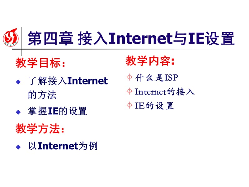 第四部分接入Internet与IE设置教学课件.ppt_第1页