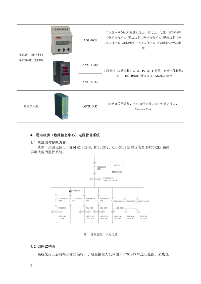 安科瑞通讯机房(数据信息中心)电源管理系统的设计与选型方案(同名15847).doc_第2页