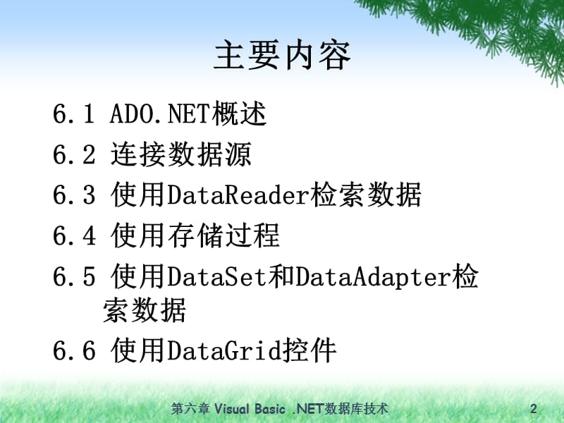 第六章VisualBasicNET数据库技术.ppt_第2页