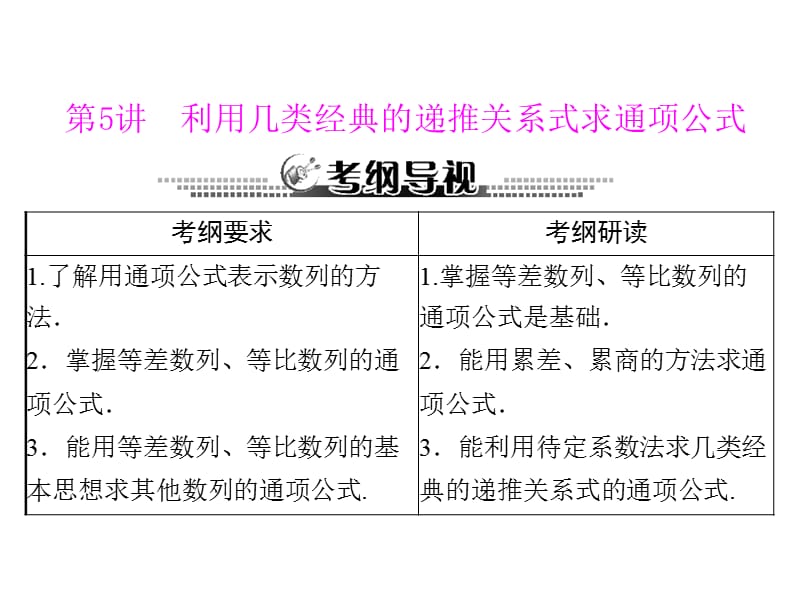 第讲利用几类经典的递推关系式求通项公式.ppt_第1页