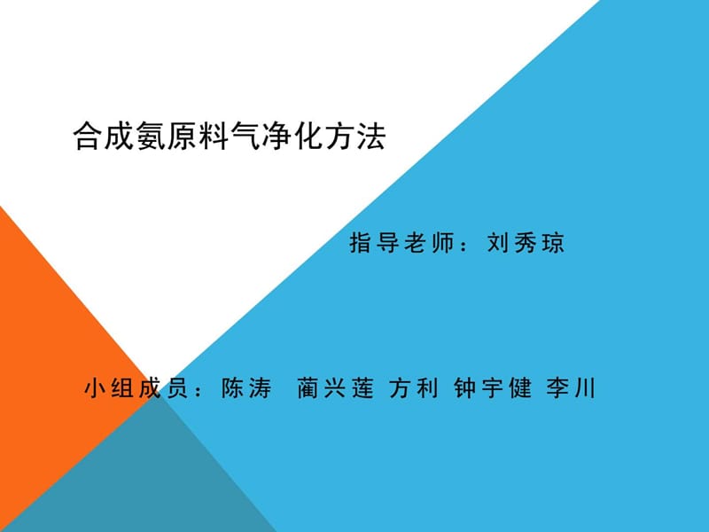 第二组 合成氨原料气净化原理方法.ppt_第1页