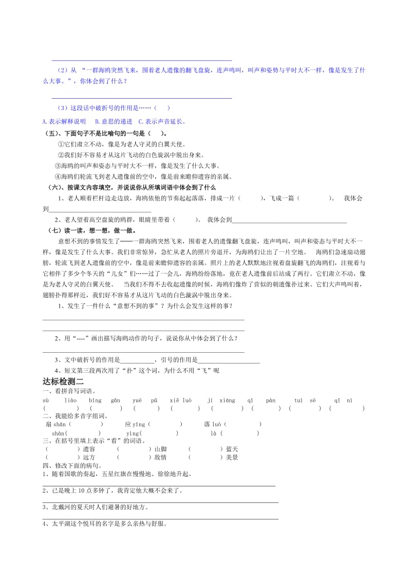 21.老人与海鸥导学案.doc_第3页