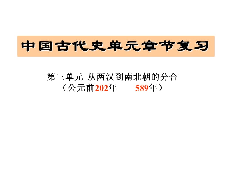 三单元从两汉到南北朝的分合ppt课件.ppt_第1页