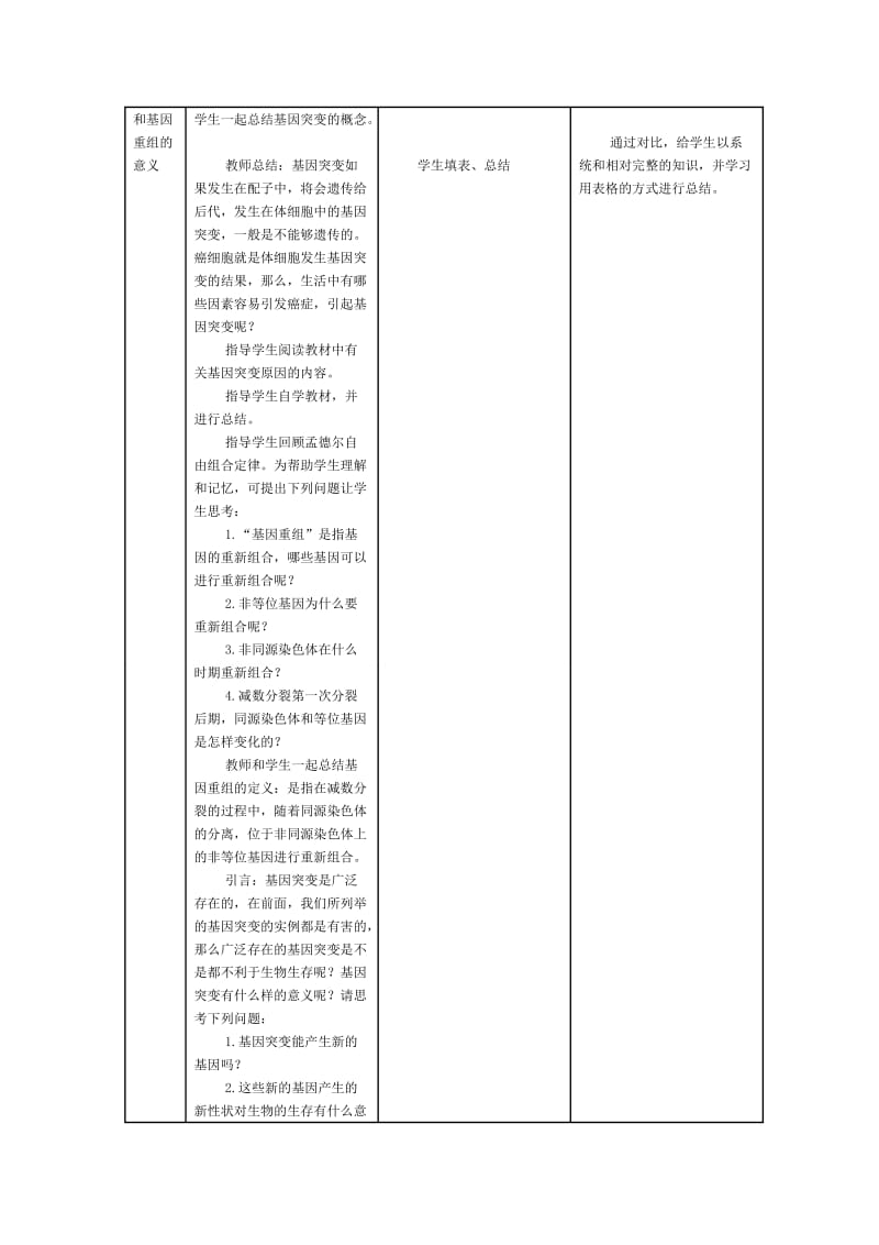 5.1《基因突变和基因重组》　教学设计案例李俊标.doc_第3页