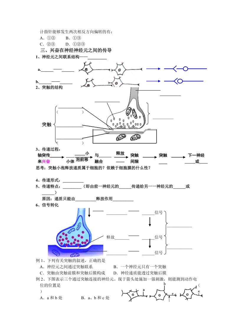 2.1《通过神经系统的调节》试题姜云祥.doc_第3页