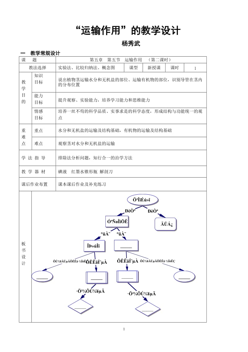 北师版初中生物《运输作用》教学设计.doc_第1页