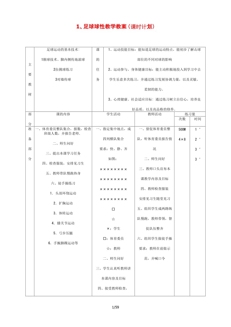 初中体育课足球教学教案.doc_第2页