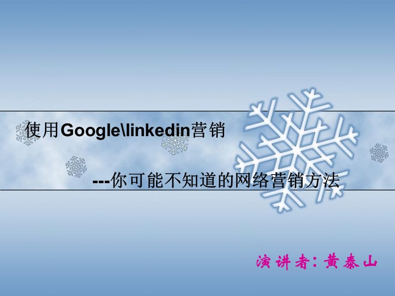 使用Googlelinkedin营销---你可能不知道的网络营销方法.ppt_第1页