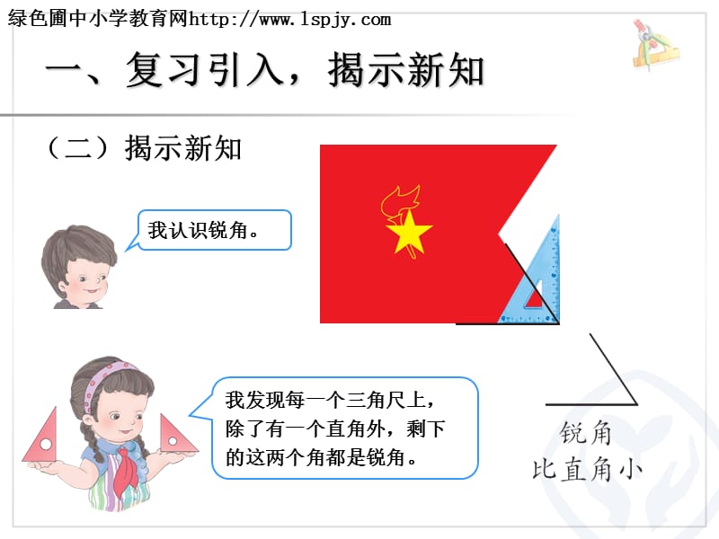 认识锐角和钝角解决问题新版二年级数学上册.ppt_第3页