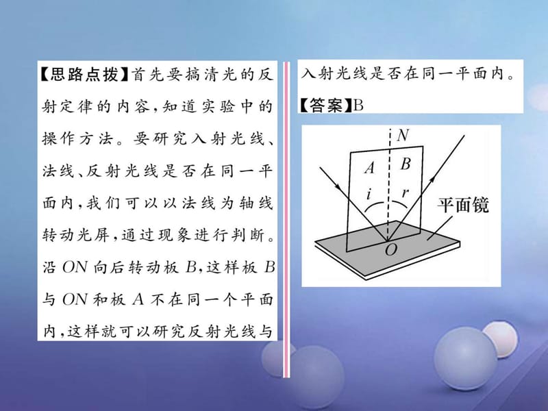 八年级物理全册4.1光的反射第2课时光的反射定律作业沪.ppt_第3页