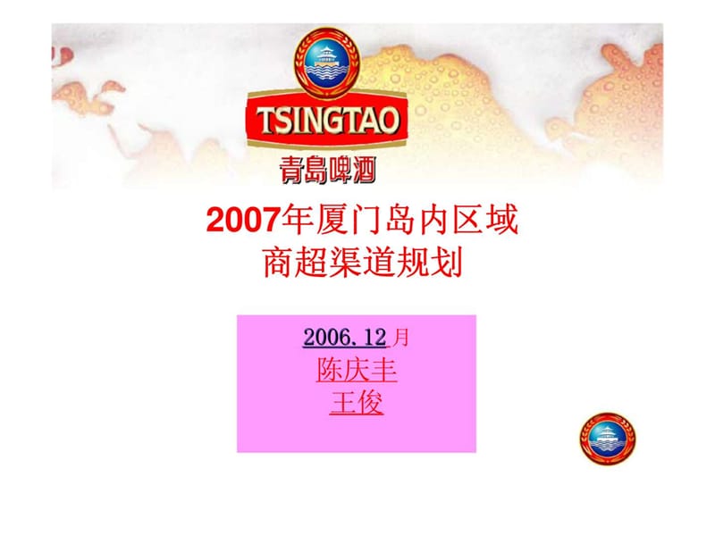 青岛啤酒2007年厦门岛内区域商超渠道规划.ppt_第1页