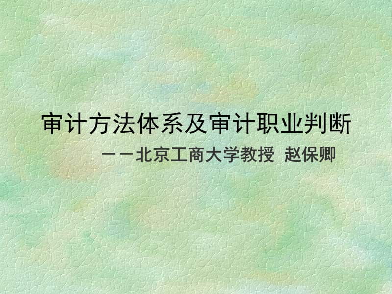 审计方法体系及审计职业判断--北京工商大学教授赵保卿ppt课件.ppt_第1页