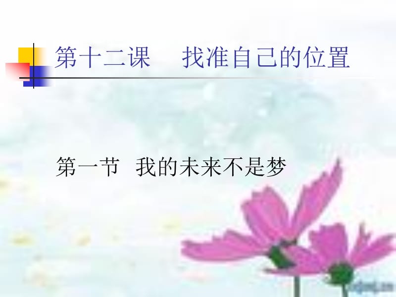 第十二课找准自己的位置--我的未来不是梦.ppt_第1页