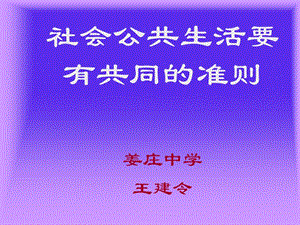 社会公共生活要有共同准则.ppt