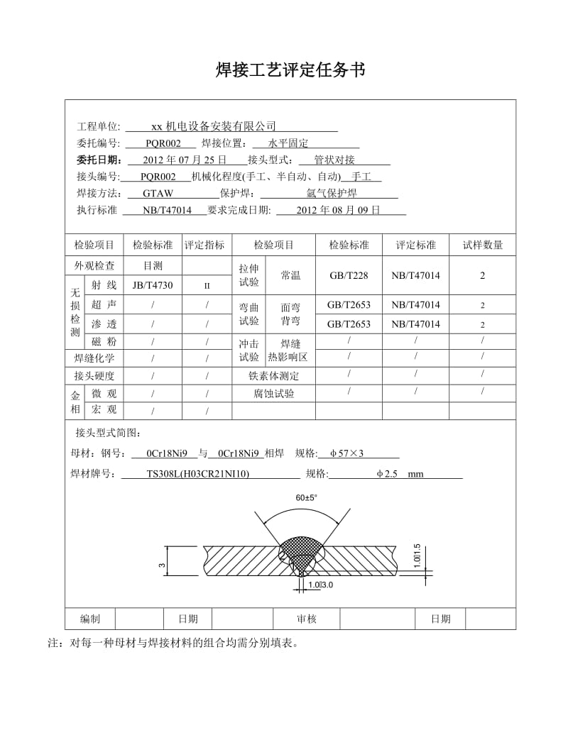 0Cr18Ni9管道对接焊缝氩弧焊焊接工艺评定.doc_第2页