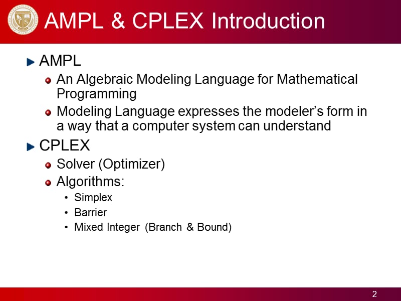 AMPL_CPLEX Tutorial.ppt_第2页