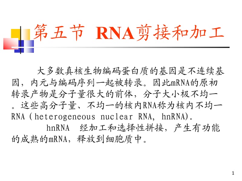 第5章RNA剪接和加工.ppt_第1页