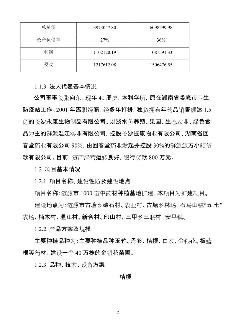 1000亩药材种植基地扩建项目建议.doc_第2页