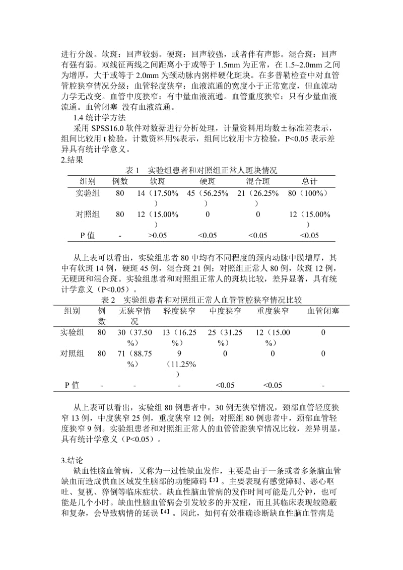 0521;李卓-孙小俊;李卫忠;缺血性脑血管病颈部血管超声的临床分析.doc_第2页