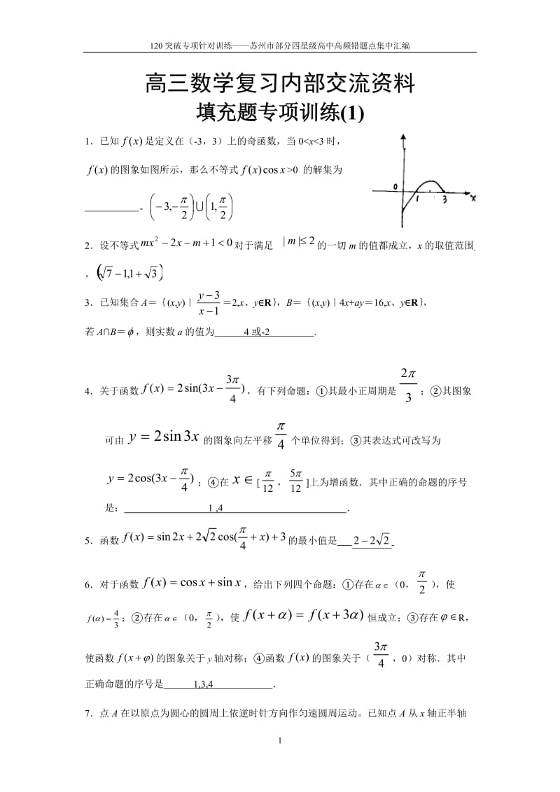 120突破专项针对训练——苏州市部分四星级高中高频错题点集中汇编超长100页.doc_第1页