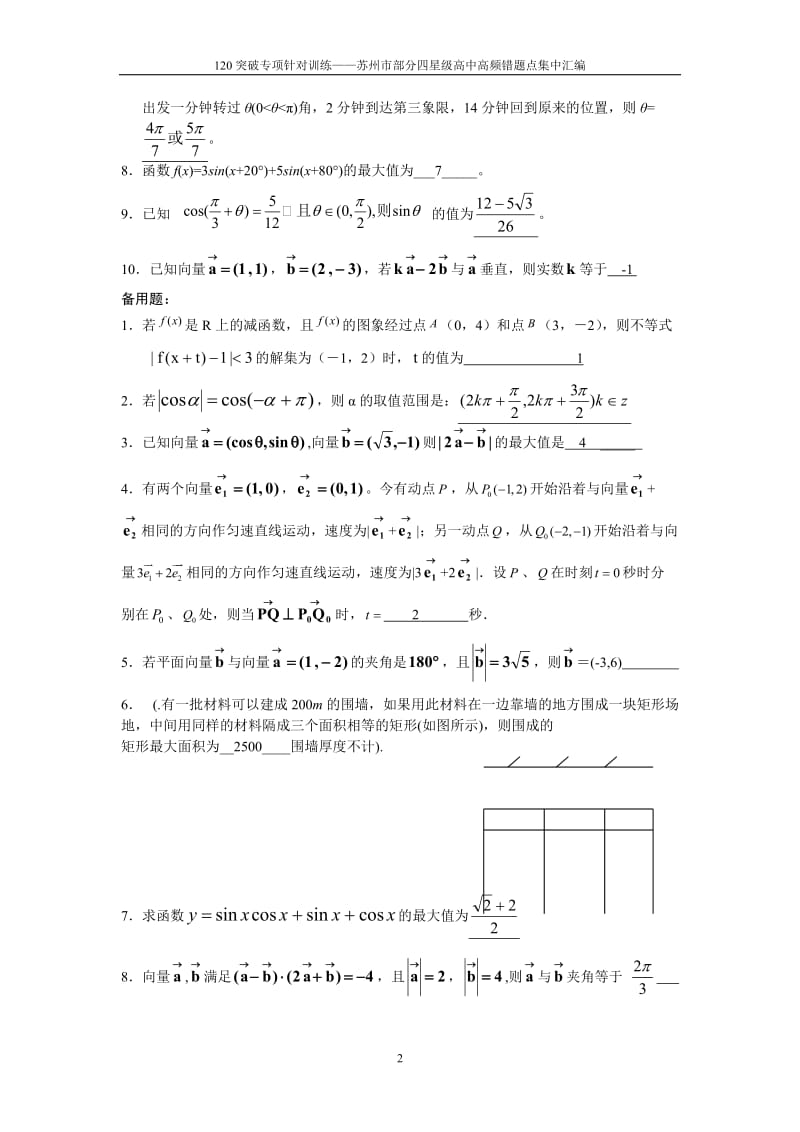 120突破专项针对训练——苏州市部分四星级高中高频错题点集中汇编超长100页.doc_第2页