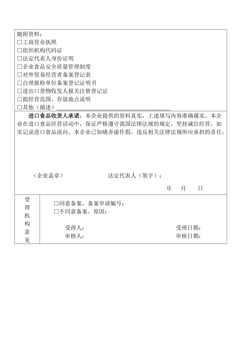 进口食品收货人实施备案表-盐田.doc_第3页