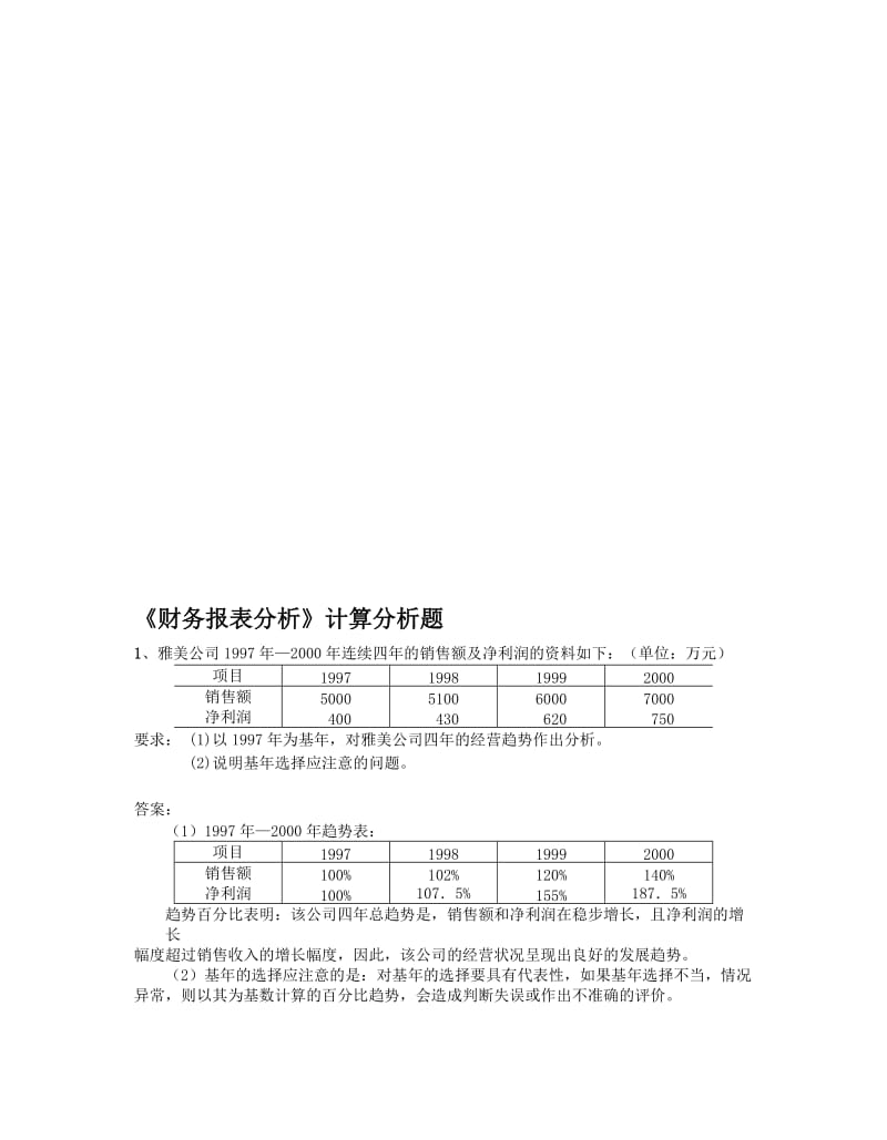 财务报表分析计算分析题.doc_第1页