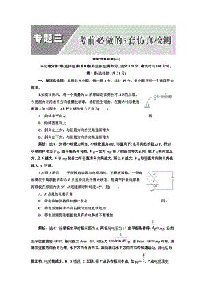 2013三维设计高考物理二轮复习第二阶段 专题三 考前必做的5套仿真检测.doc