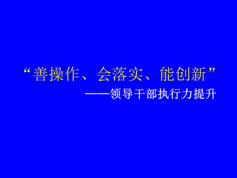 “善操作、会落实、能创新”——领导干部执行力提升.ppt_第1页