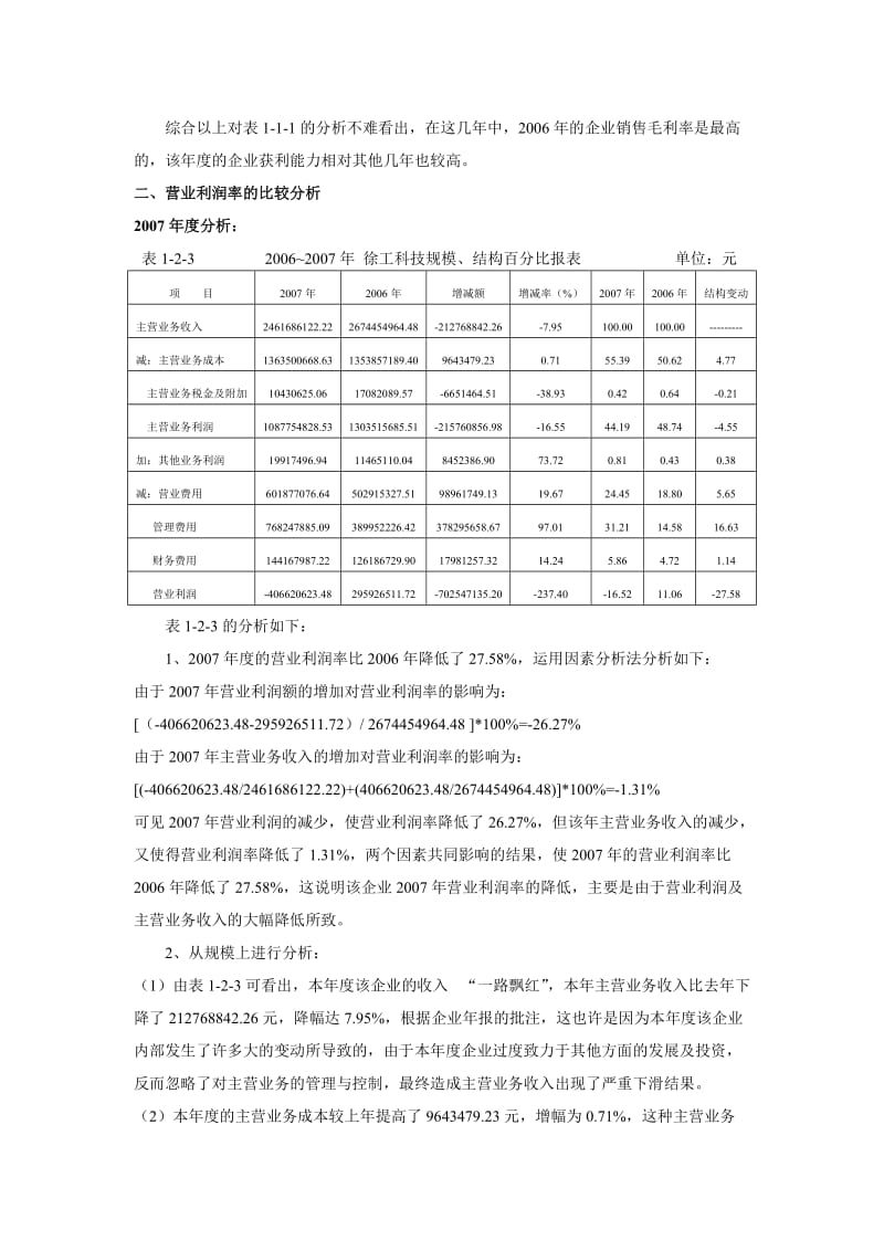 财务报表分析网上作业三_企业获利能力分析(徐工科技).doc_第2页