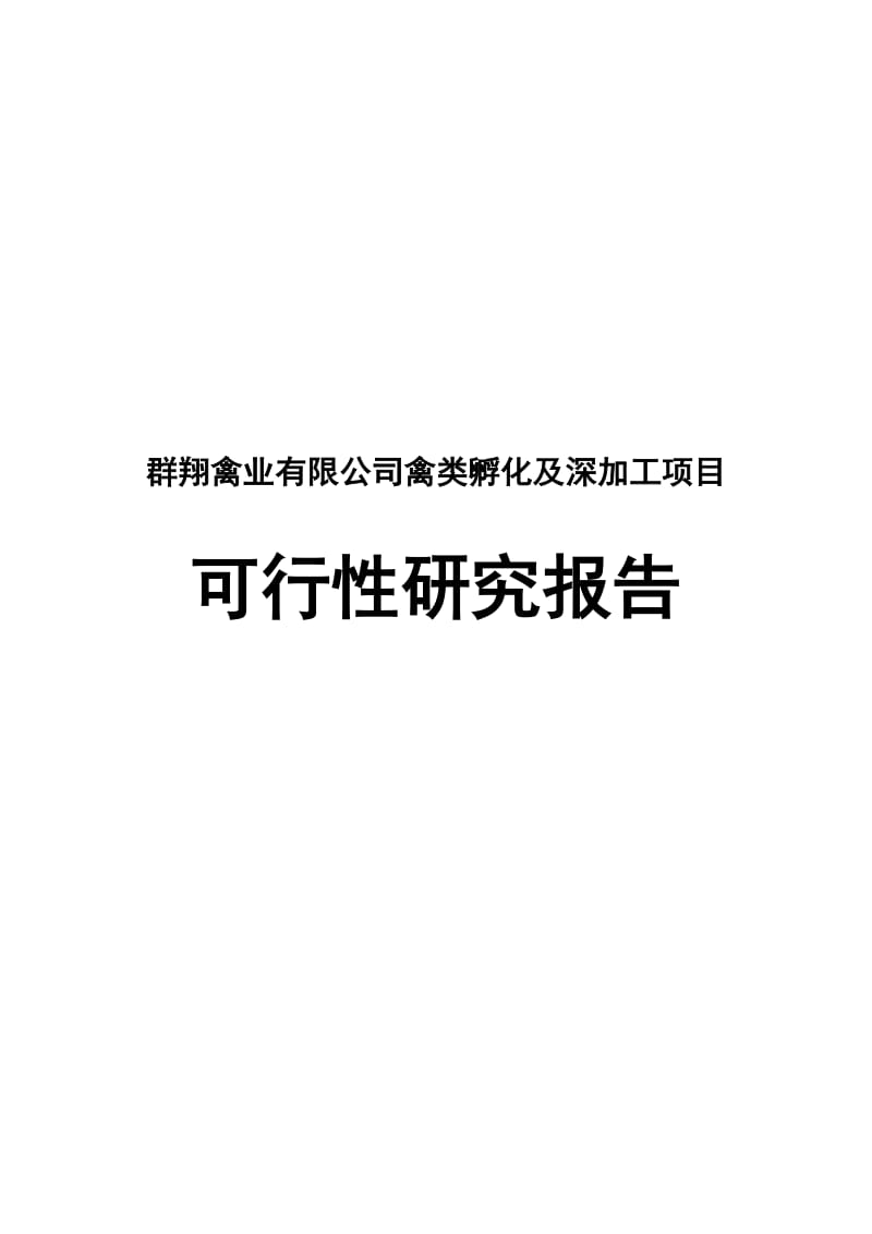 2019ir群翔禽业有限公司禽类孵化及深加工项目可行性研究报告.doc_第2页