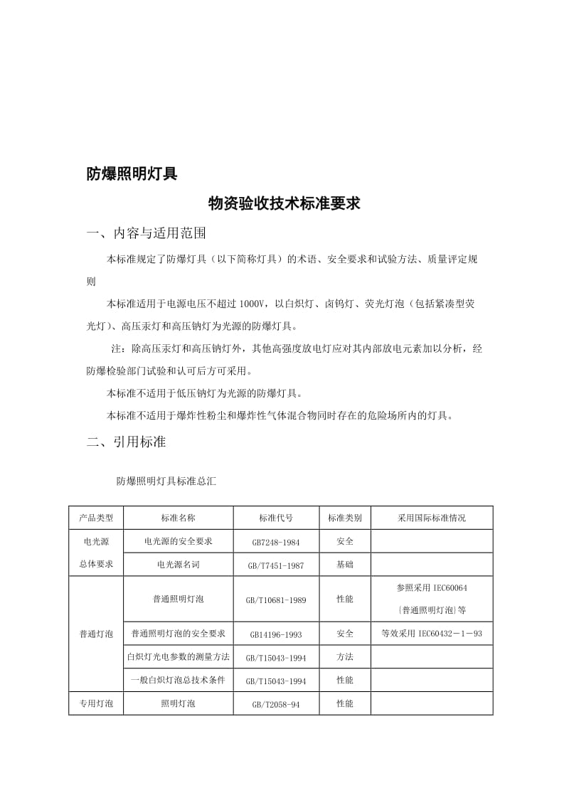 防爆照明灯具---物资验收技术标准.doc_第1页