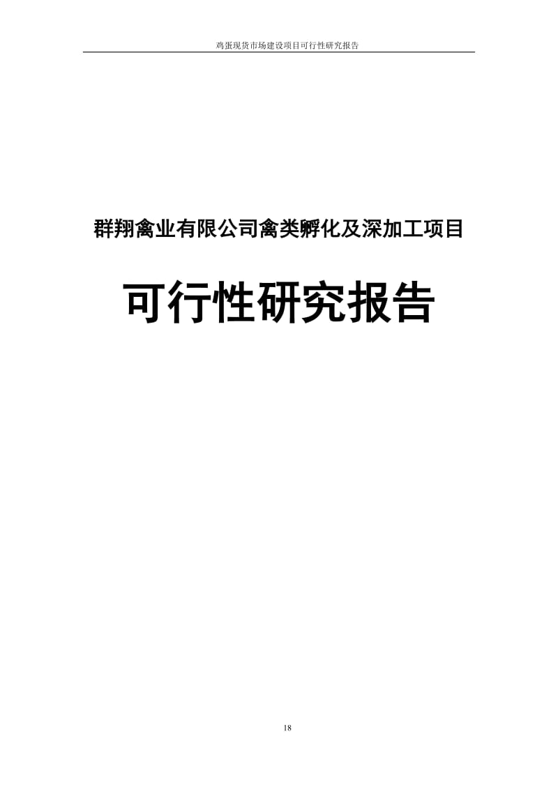 ay群翔禽业有限公司禽类孵化及深加工项目可行性研究报告.doc_第1页