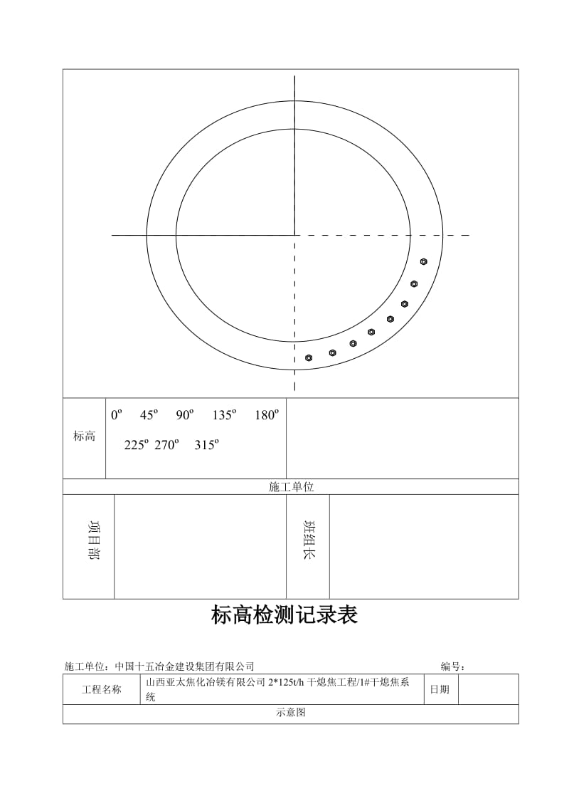 熄焦槽砖体托架标高检测记录表.doc_第2页