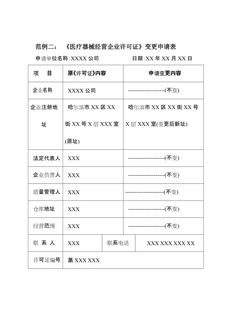 申请书变更注册地址范例.doc_第3页