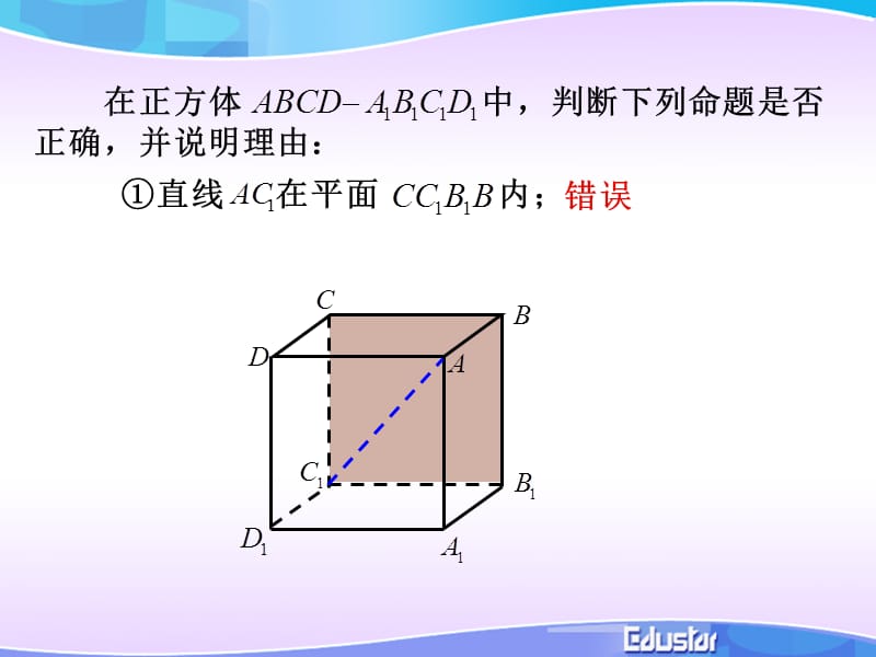 在正方体中判断下列命题是否正确并说明理由.ppt_第2页